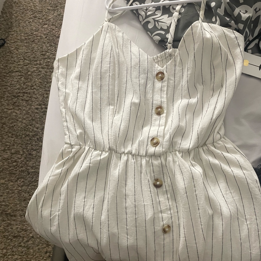White dress with black strips 🤍